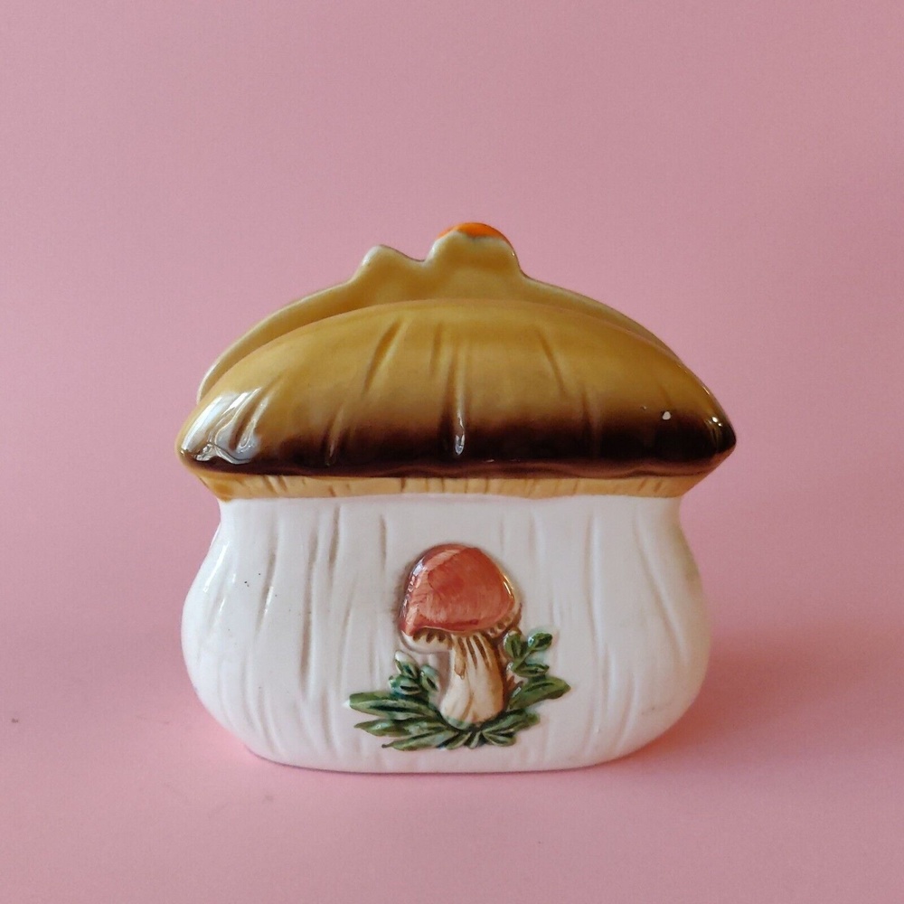 Merry Mushroom Napkin Holder 70s Vintage Retro Rare Hard To Find Collectible - Picture 5 of 7